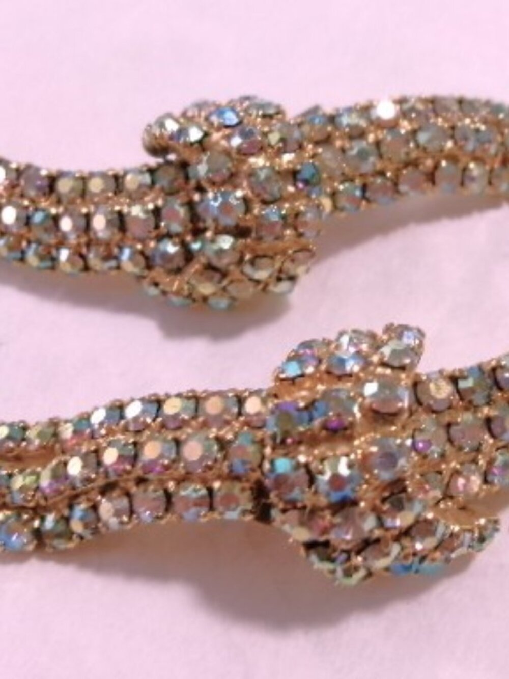 Vintage Musi Aurora Borealis Rhinestone Shoe Clips